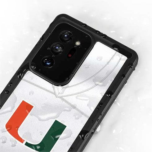 University of Miami White Jersey Galaxy Note20 Ultra 5G Waterproof Case